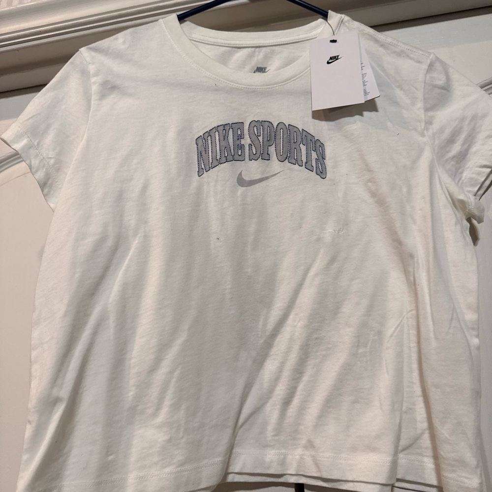 Nike Kids White Tee with Sports Logo